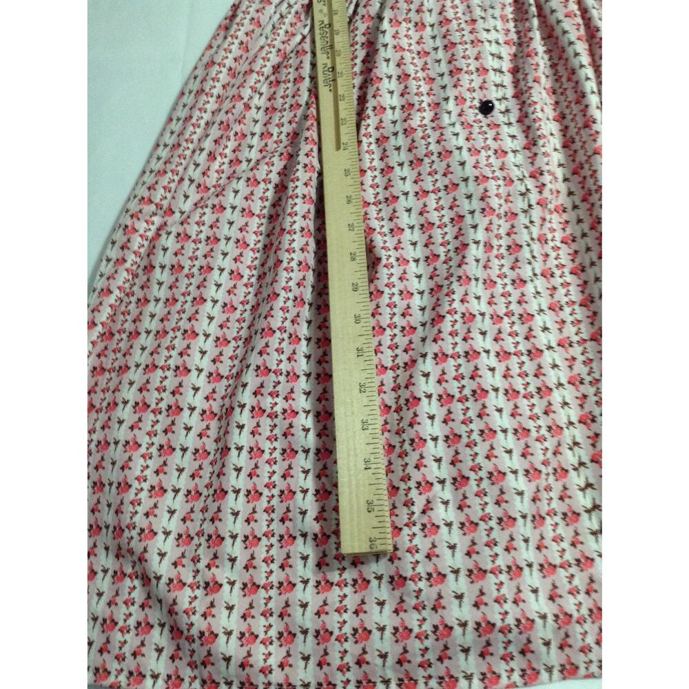 Sucrefas Pink Floral Rose Stripe Dress Large L Cap Sleeve Cottagecore Fit Flare - Picture 5 of 10